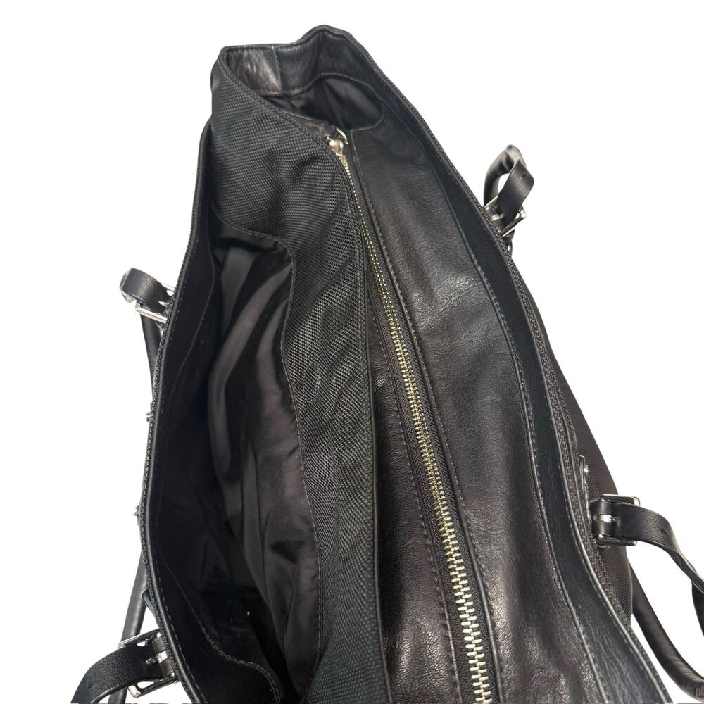 Tumi Laptop Travel Tote w/ Adjustable Straps in Black - Canvas w/ Leather Trim - Picture 3 of 12